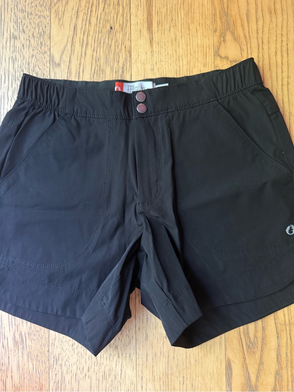 The North Face Women's Black Athletic Shorts with Snap Waistband